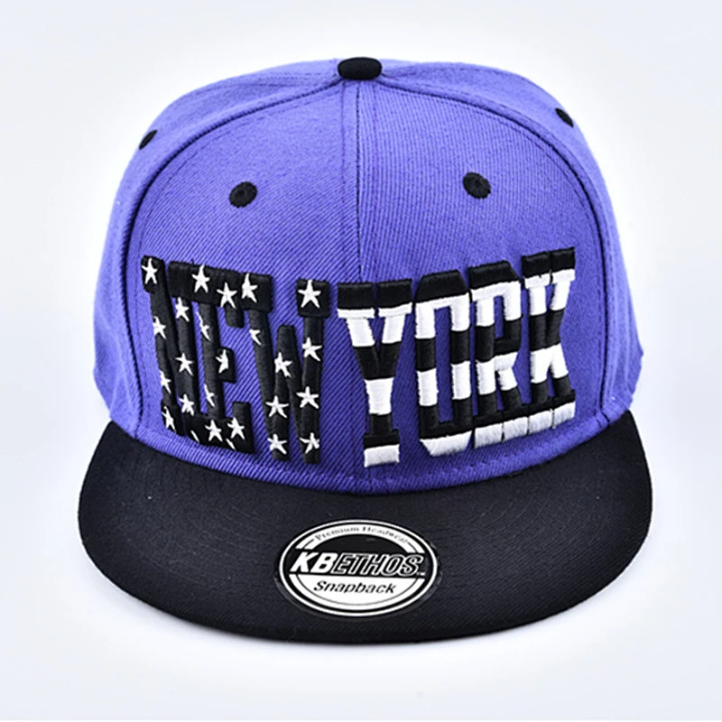 Custom Logo  Flat Brim 6 Panel Snapback Hats Sport Caps