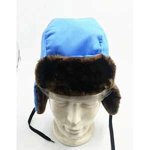 Custom fur beanie mens  winter caps ushanka hat with warm earflap