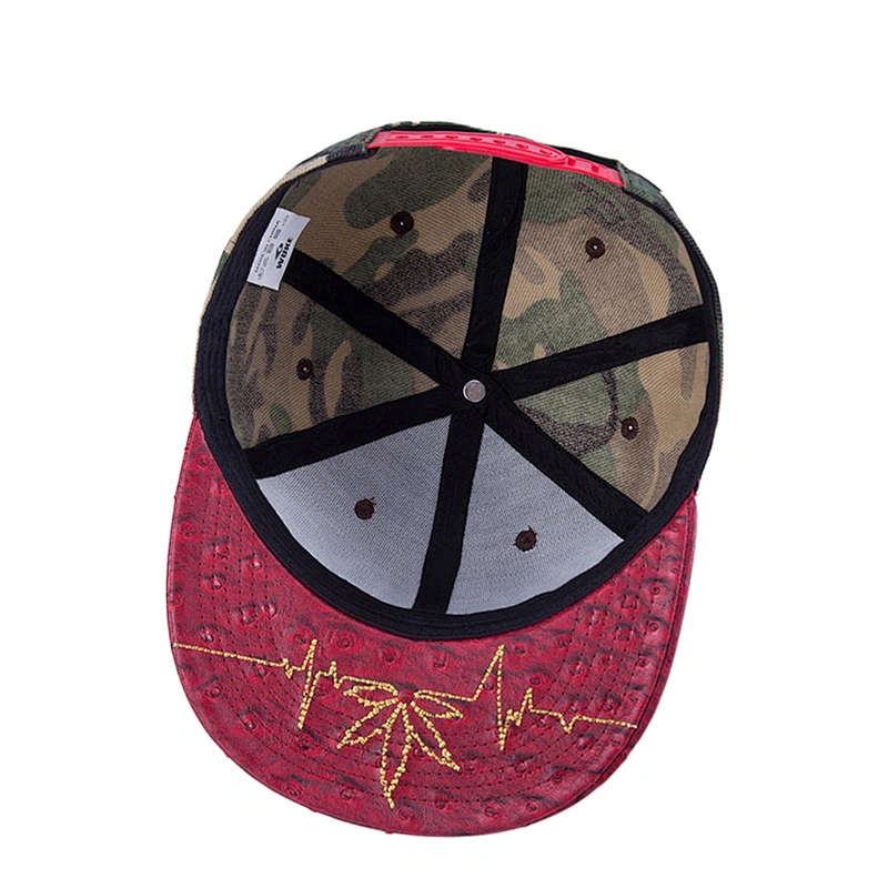 Mens Digital Camouflageand PU Leather Brim  Snapback Grorras Hats