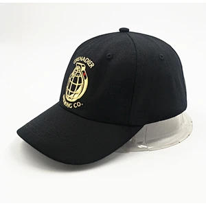 Unstructured baseball cap with customized Embroidered logo cap Black baseball cap in china factory
