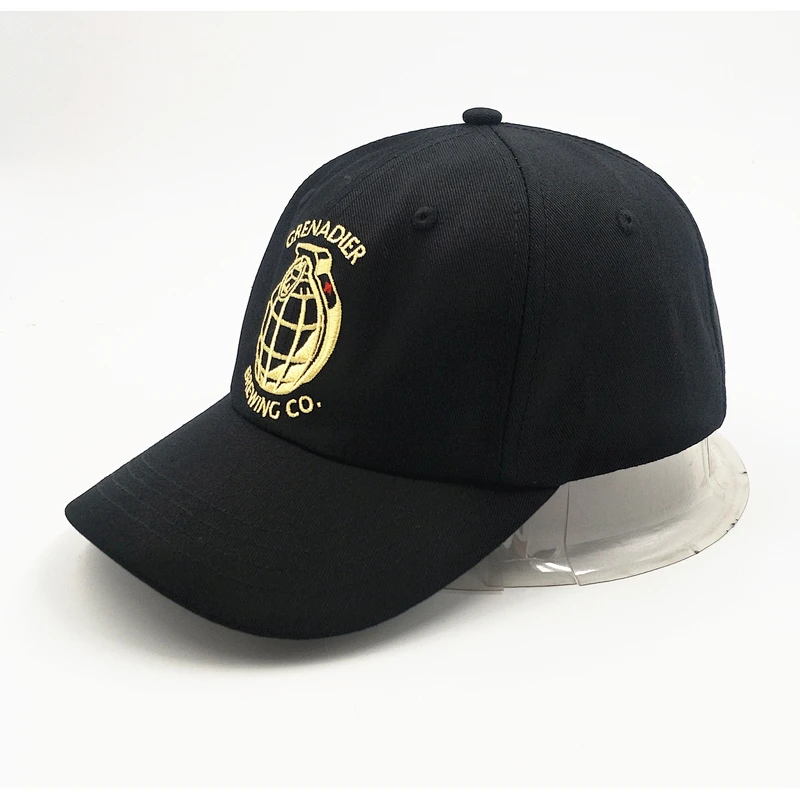 Unstructured baseball cap with customized Embroidered logo cap Black baseball cap in china factory