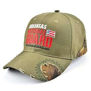 Embroidered Patch Washed Cotton Mens Distressed Baseball Casquette Hat