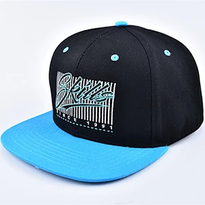 100% cotton Fashion Mens Brim Snapback Hat Baseball Cap