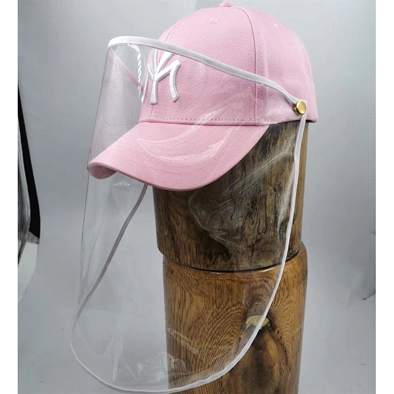 Whosale anti flu baseball hats sport caps with Transparent TPU mask