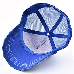 New design embroidery cotton washed denim distressed baseball cap