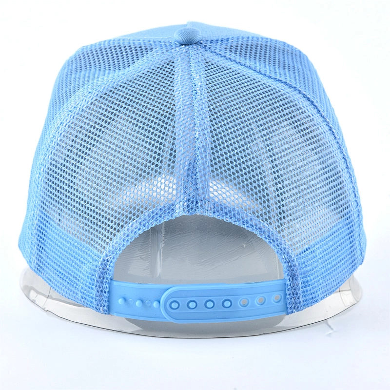 Mens mesh fabric baseball caps 5 panel cap embroidered logo hat
