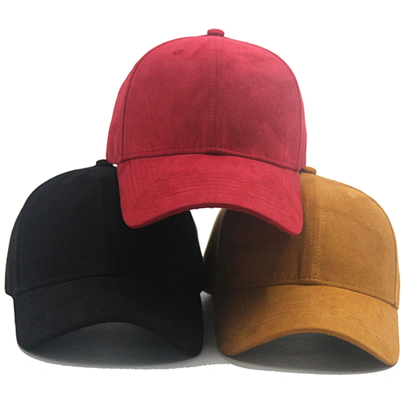 Cotton Suede Fabric Baseball Caps Hat  Plain Solid Visor in Stock