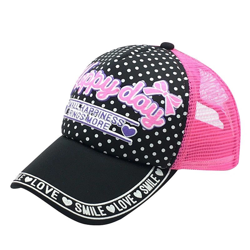 fashion color wholesale printed logo mesh  hat,custom  cap