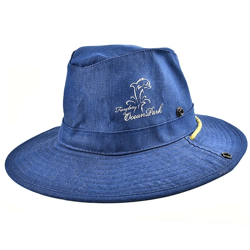 Luxury Customized Embroidery Denim Wholesale Bucket Caps