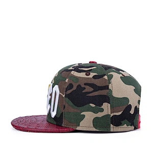 Mens Digital Camouflageand PU Leather Brim  Snapback Grorras Hats