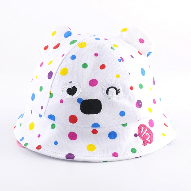 Cartoon custom kids bucket hat children fishing cap with cute ears