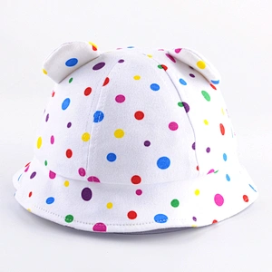 Cartoon custom kids bucket hat children fishing cap with cute ears