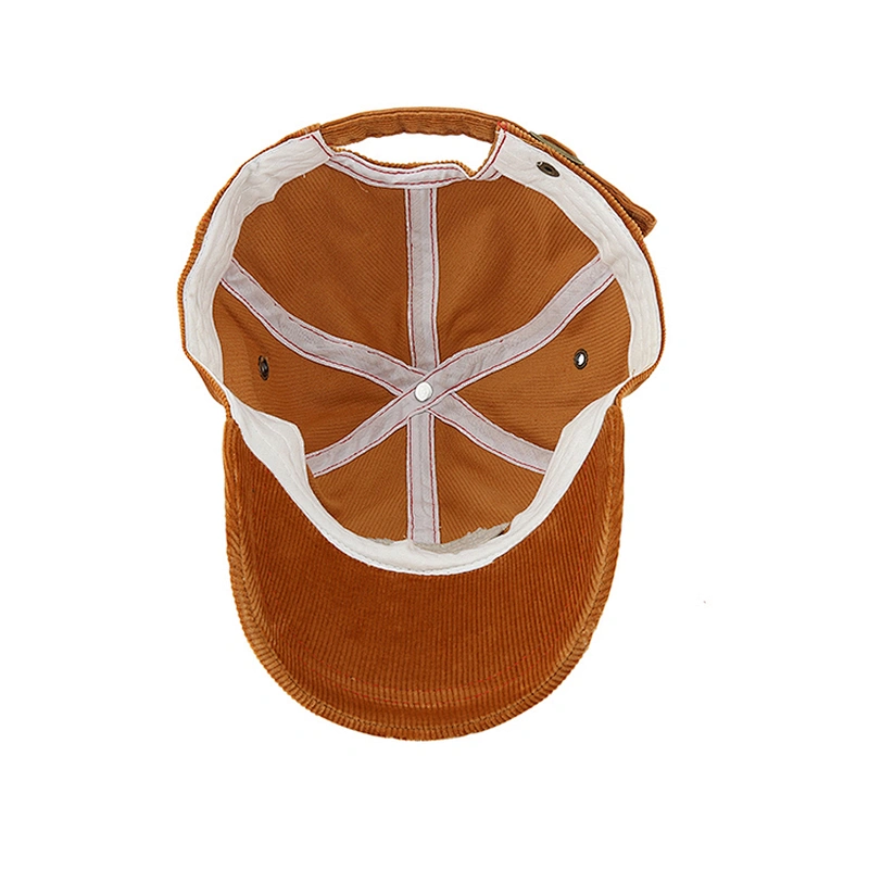 Factory Wholesale Applique 6- Panel Corduroy Baseball Sport Winter Hat Cap