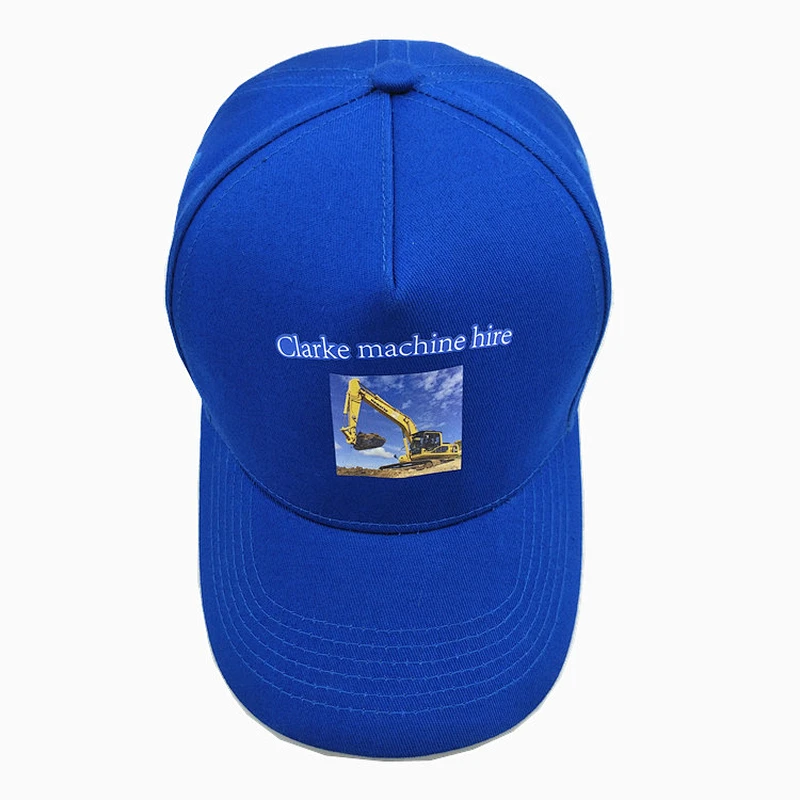 High quality baseball cap with heat transfer printing 5 panel baseball cap