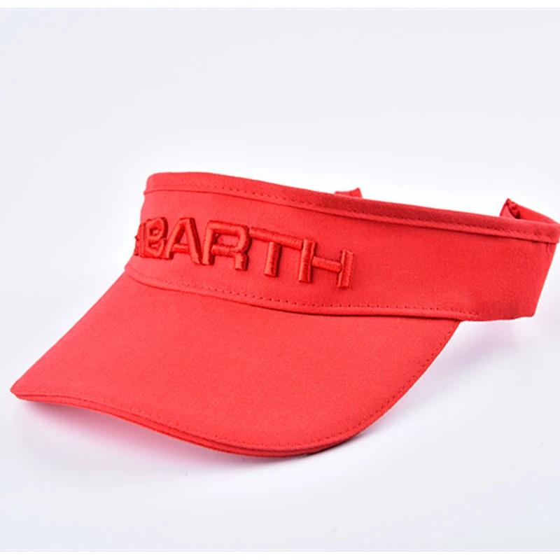 Embroidered Logo Empty Top Sun Protected Cotton Visor Sport Cap