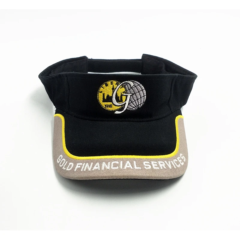 High Quality Breathable sun Protection visor with constrasting binding