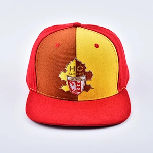 Flat Brim Red Snapback Hat with Custom Embroidery Logo Casquette