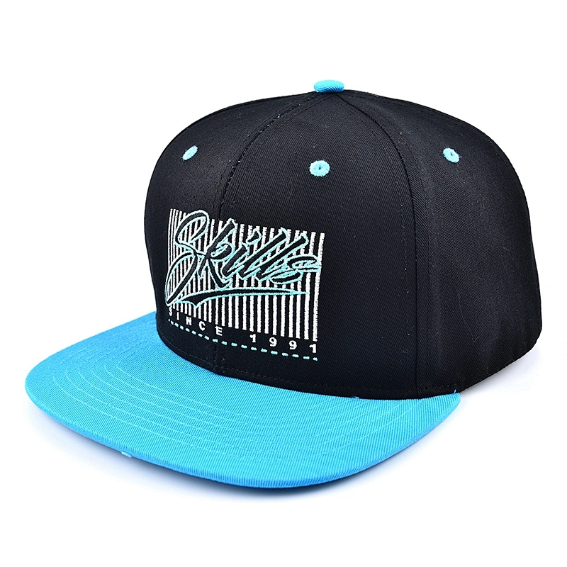 2019 Newest Fashion Embroidery Blue Custom Plain Snapback Caps