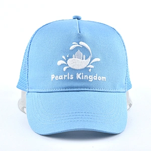 Mens mesh fabric baseball caps 5 panel cap embroidered logo hat