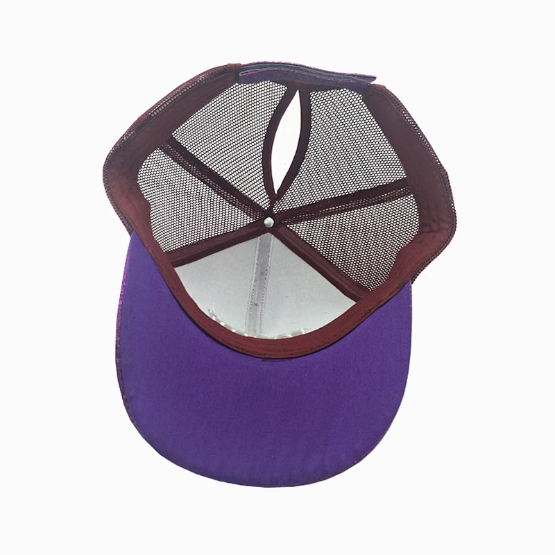 Fashion trucker hat Cap with mesh at back Glitter material mesh cap hat