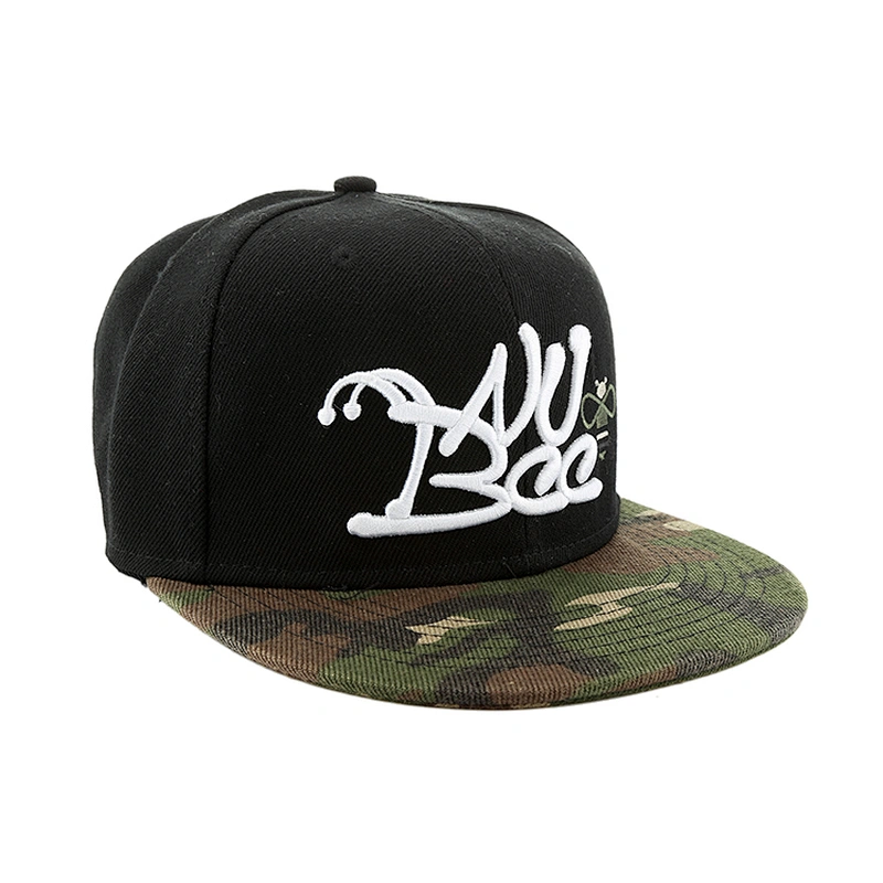 Mens Flat Bill Snapback Caps with Custom 3D Embroidery Logo