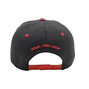 PU Leather Flat Brim Snap Back Males Cap with Applique Embroidery Logo