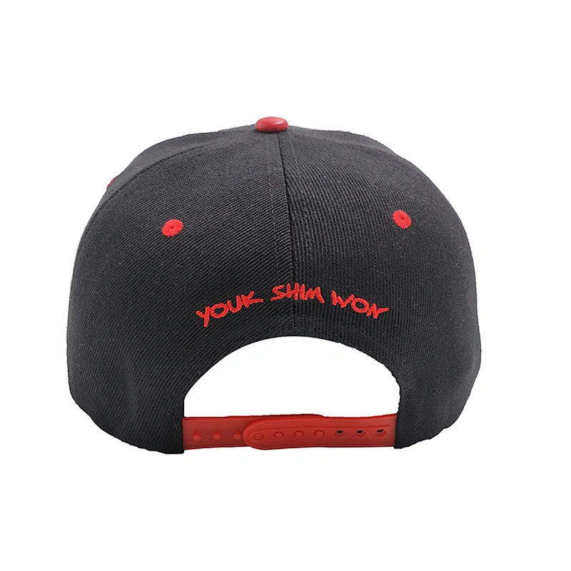 PU Leather Flat Brim Snap Back Males Cap with Applique Embroidery Logo