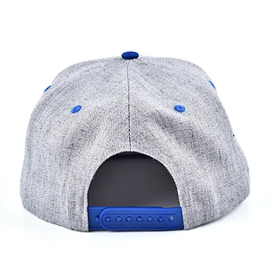 Embroidery logo flat bill hats grey  fabric boys snapback caps