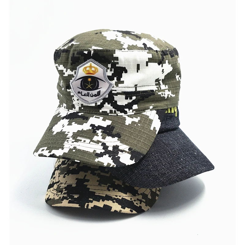 Factory Men Combat Caps Flat Top Military Uniforms Pilot Hat Cap with customized logo