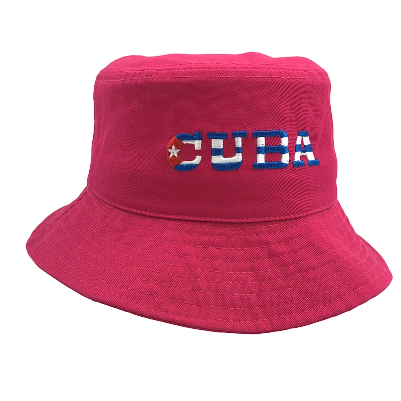 Sun Protection Women Fisherman Hat Custom Embroidery Bucket Cap