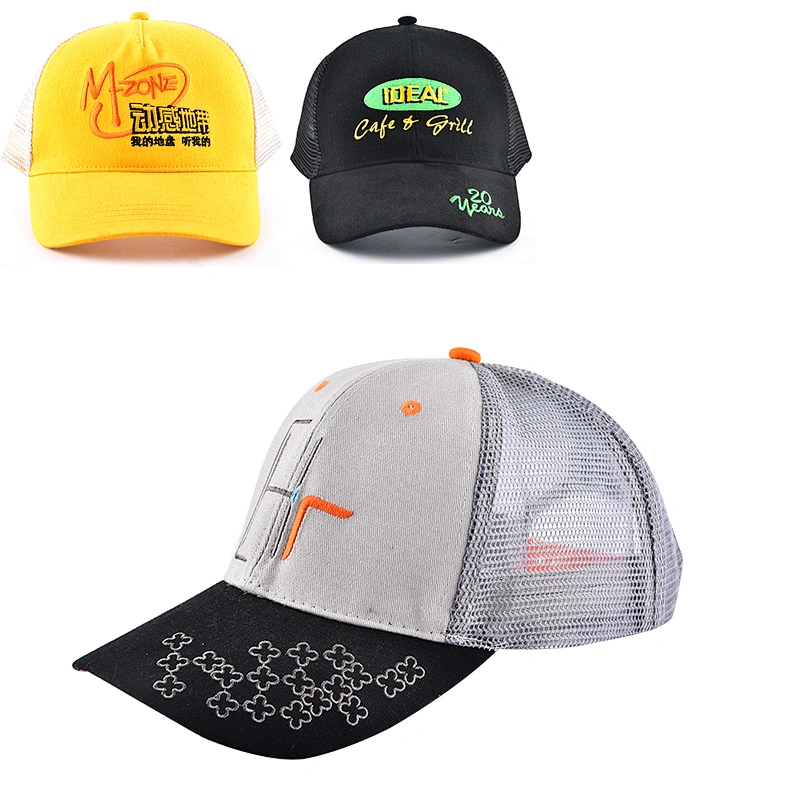 6  panel mesh truker hat wholesale factory price Promotional caps fashion high quality