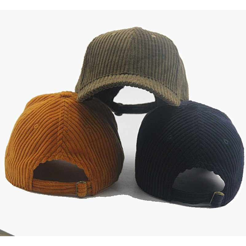Custom Logo Corduroy Pre-Curved Brim Golf Baseball Winter Hat Cap