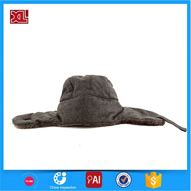 Custom fur beanie mens  winter caps ushanka hat with warm earflap
