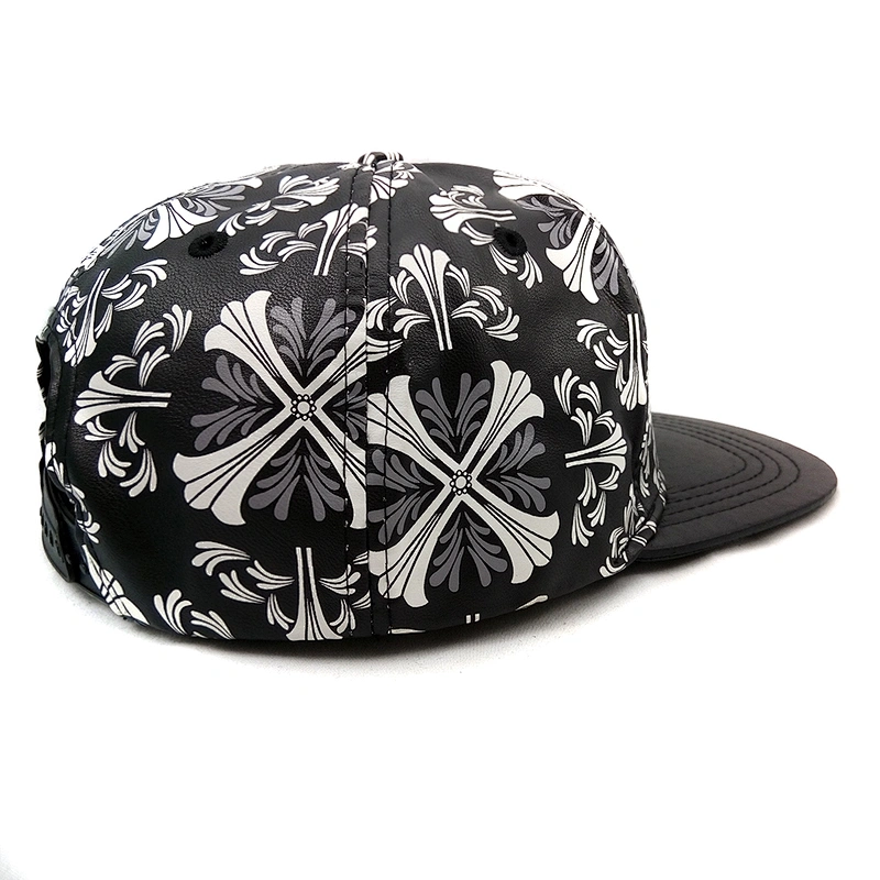 China Supplier Men PU Leather Flat Brim Snap Back Casquette Hat