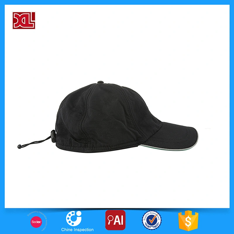 men  black winter baseball cap hat with adjustable string