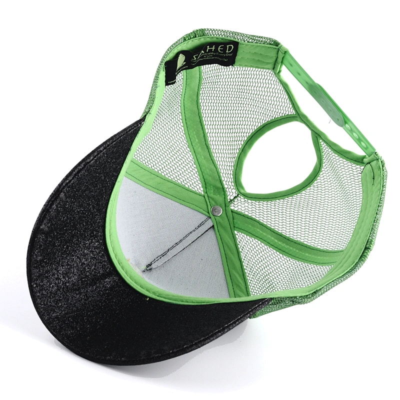 Blingbling 5-Panel Baseball Hat Women and Girl Ponytail Cap