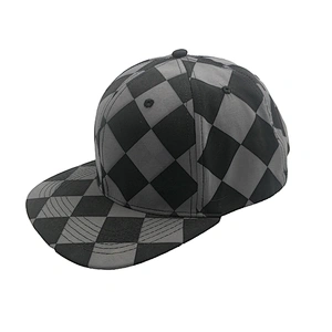 Digital Printing Mens 6 Panels Flat Brim Snap Back Grorras
