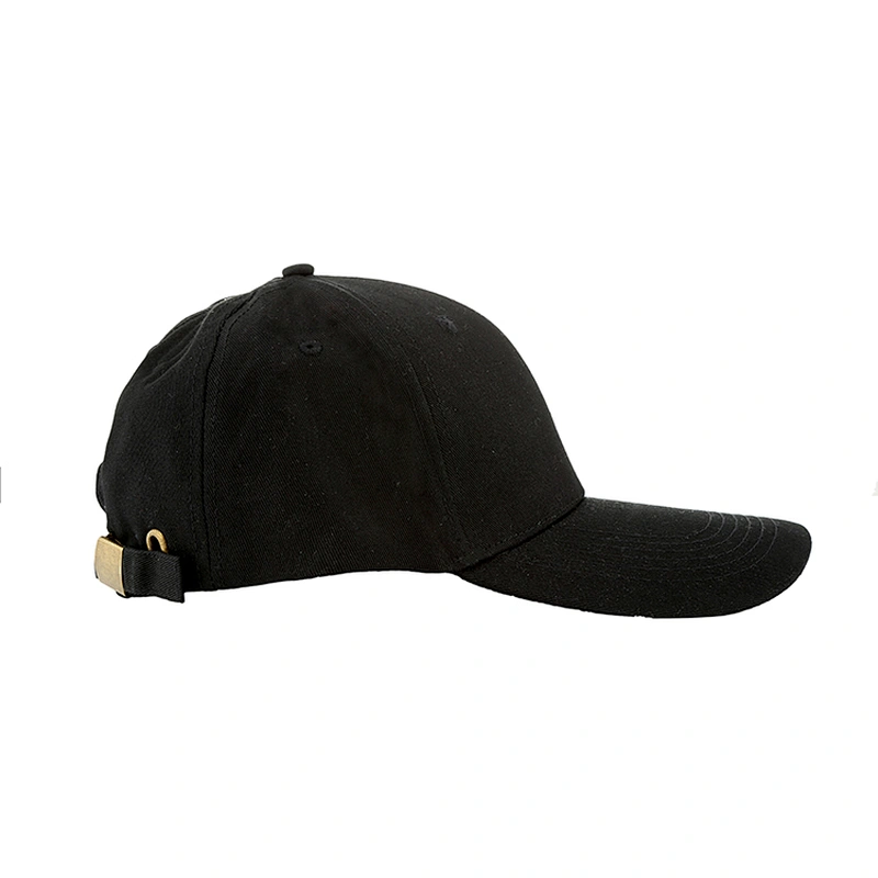 Mens and women black 6 panel cotton plain winter golf baseball hats caps