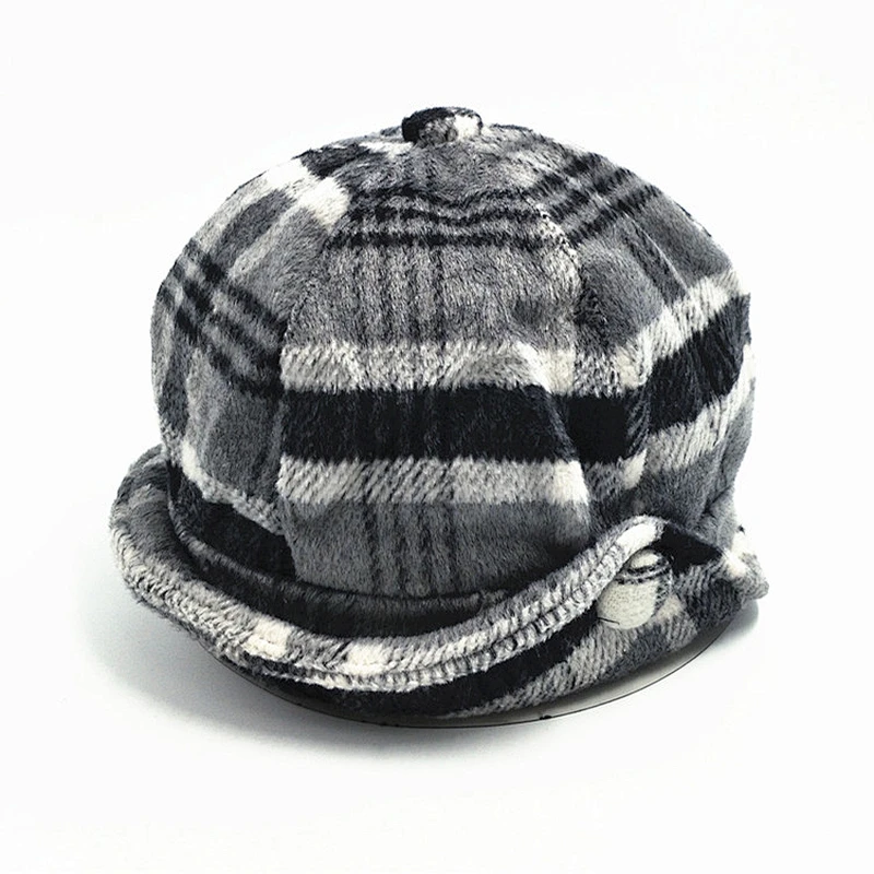 China Factory Grid Beret Warm Winter Beanie Casquette Caps