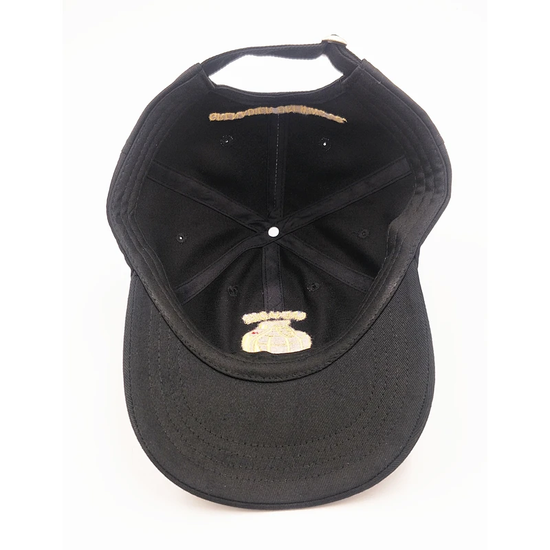 Unstructured baseball cap with customized Embroidered logo cap Black baseball cap in china factory