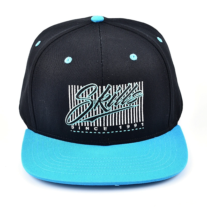 2019 Newest Fashion Embroidery Blue Custom Plain Snapback Caps