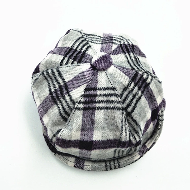 China Factory Grid Beret Warm Winter Beanie Casquette Caps