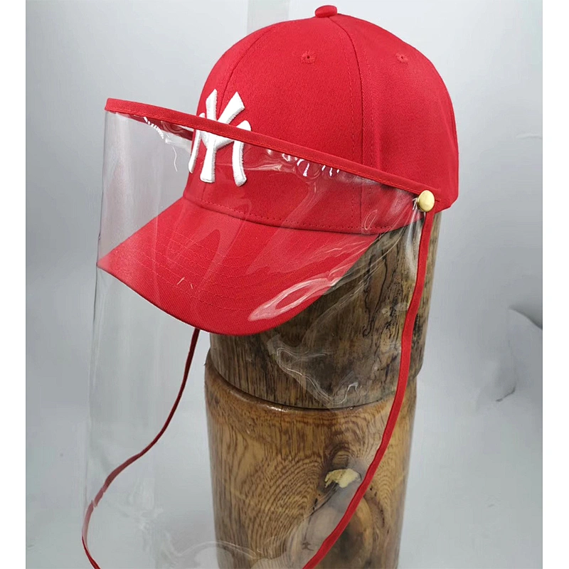 Whosale anti flu baseball hats sport caps with Transparent TPU mask