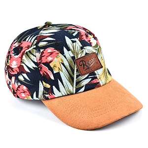 Floral Flower Cotton Snapback Hat Men Flat Brim  Baseball Cap