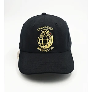 Unstructured baseball cap with customized Embroidered logo cap Black baseball cap in china factory