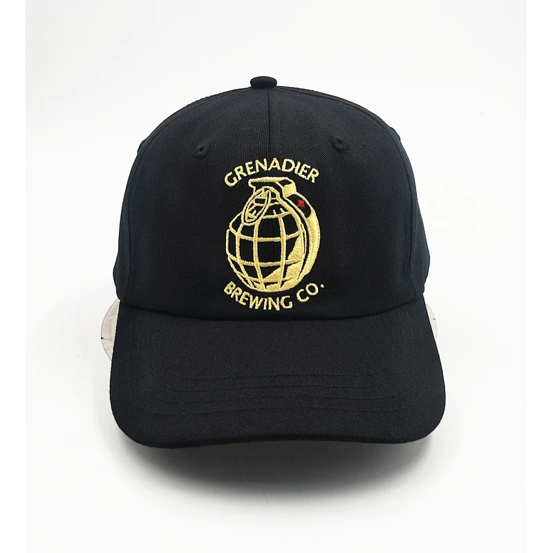 Unstructured baseball cap with customized Embroidered logo cap Black baseball cap in china factory