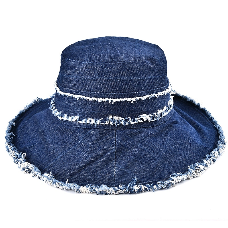 Hot Selling Custom Embroidery Denim Foldable Bucket Caps