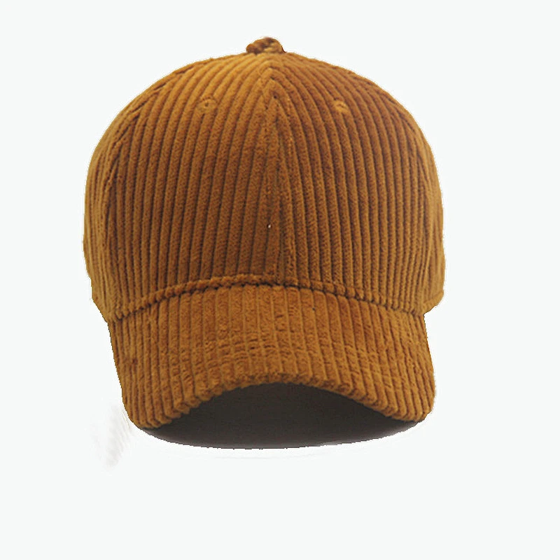 Custom Logo Corduroy Pre-Curved Brim Golf Baseball Winter Hat Cap