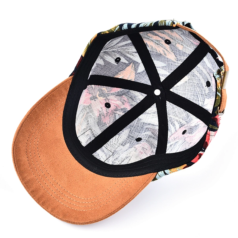 Floral Flower Cotton Snapback Hat Men Flat Brim  Baseball Cap