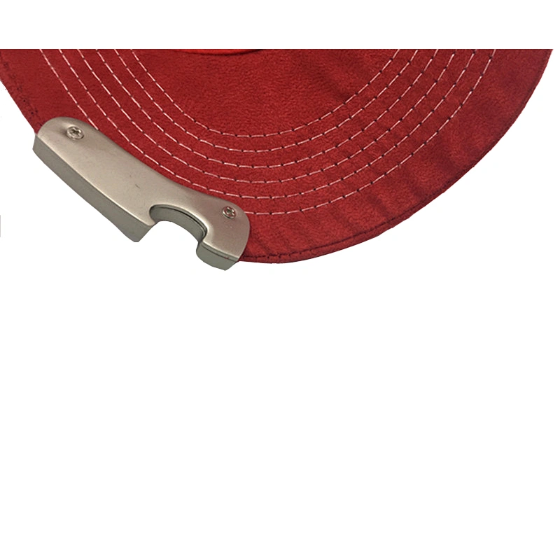 Wholesale 6 Panel Suede Fabric Baseball Sport Cap Hat with Bottle Opener
